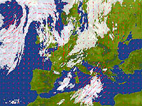 Image from the Meteosat satellite showing the cloud cover over Northern Europe at August 24, 1994, 05:00 GMT.